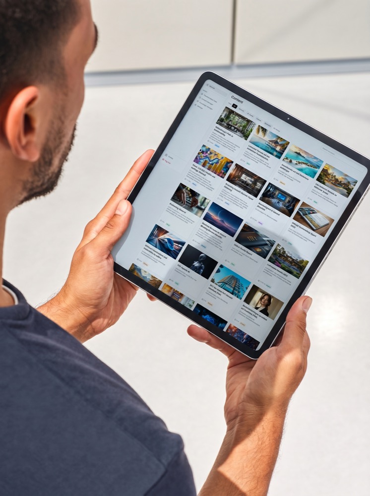 Person using the eduBITES content library on a tablet